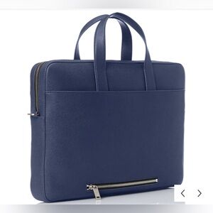 NWOT- Jack Spade Navy Saffiano Leather Briefcase | Original $550